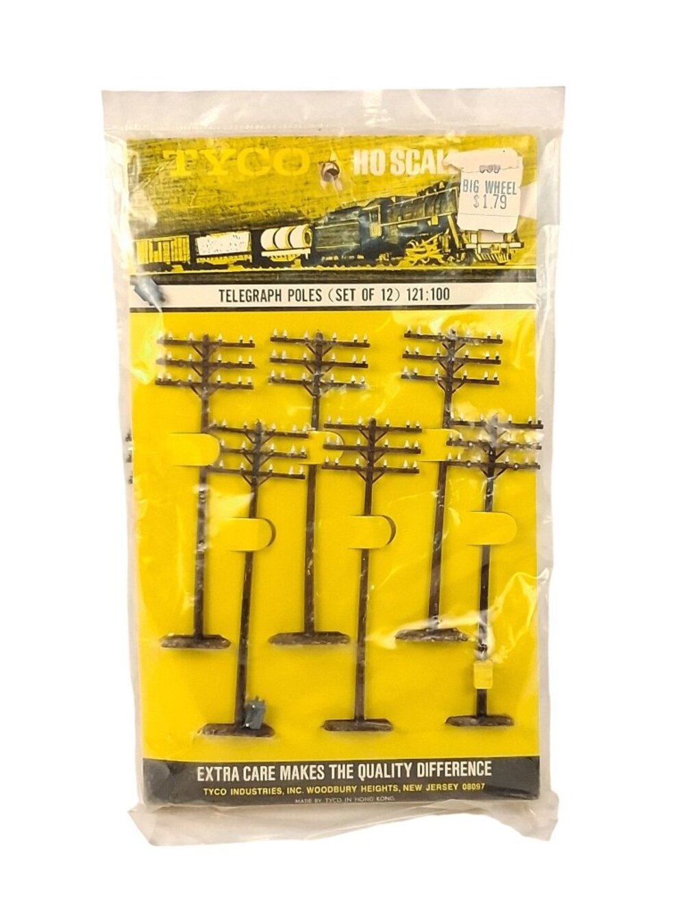 New Old Stock Tyco HO Scale 12 Telegraph Poles 121:100 Model Railroad Accessory